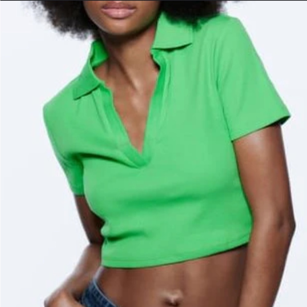 Zara Cropped Polo Tee
